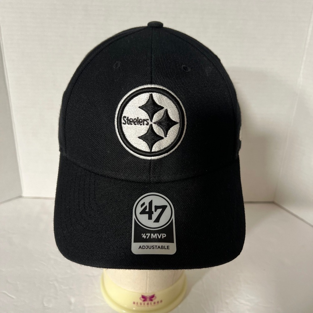 47 Brand Pittsburgh Steelers MVP Hat Black Adjustable NFL Baseball Cap